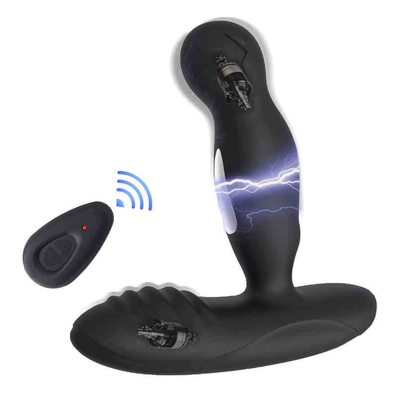 Clearance Promotionfor Shocking Wireless Penis Prostate Massager Electric Cock Anal Butt Plug Toy Remote Sex Toys Vibrator Men Rotating Women Dildo