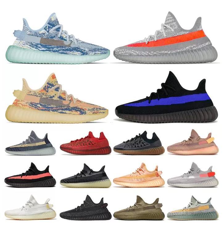 

Running V2 350''yezzies''BOOST Shoes Designer Sports Shoes Men Mesh Soft Breathable 3M Black Static Reflective Flat Trainers, 22