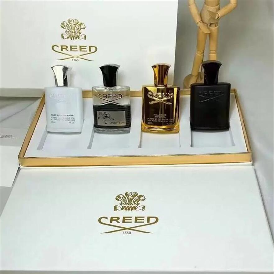 Christmas Gift Creed Perfumes 4pcs Set Fragrance Cologne For Men Silver Mountain Water Millesime Imperial Perfume Creed Aventus GR256R