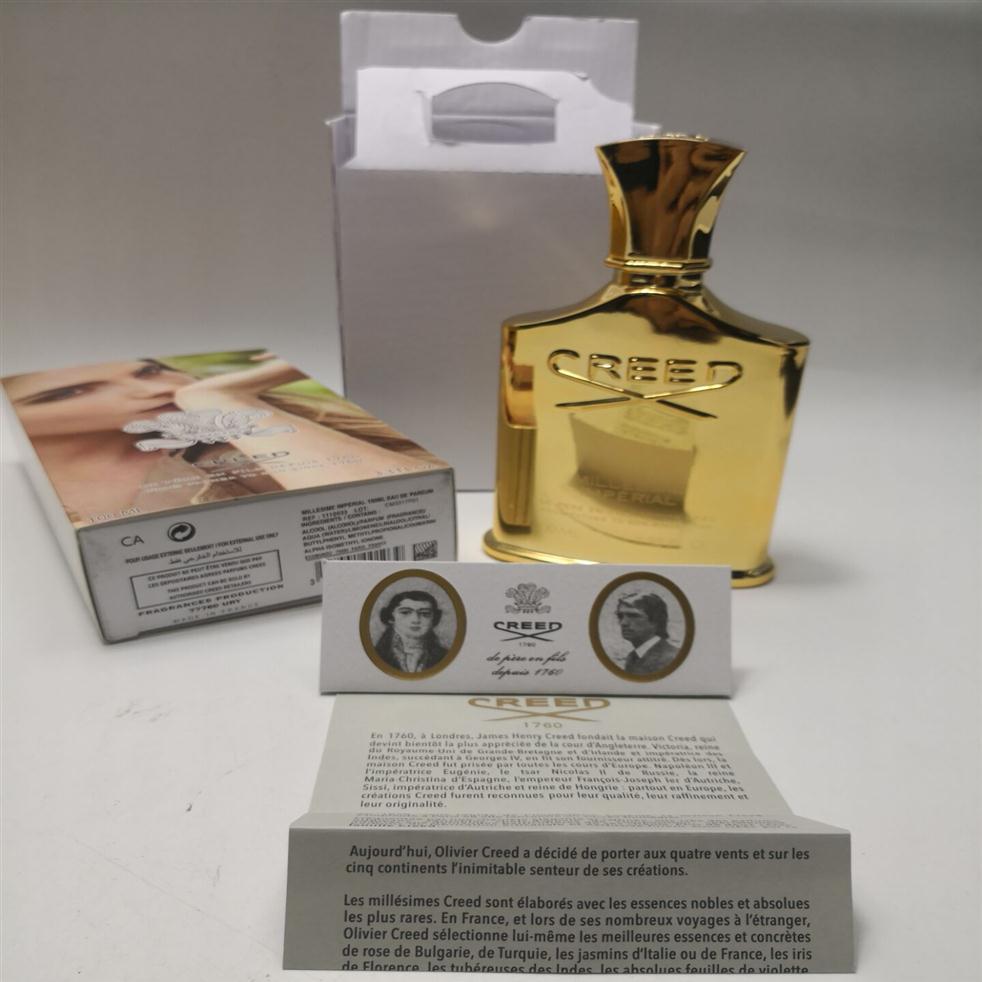 Top Quality New Creed Imperial Millesime Perfume 120ml CREED Aventus for her women can use Gold Bottle With Long Lasting High Frag2818