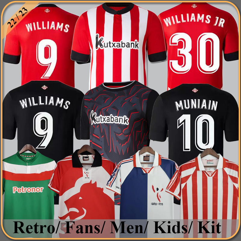 

22 23 Club Soccer Jerseys BERENGUER 2022 2023 MUNIAIN WILLIAMS Football shirt RAUL GARCIA VILLALIBRE Jersey Sancet third GK black UNAI SIMON Athletic Bilbao, 11-12 away+patch