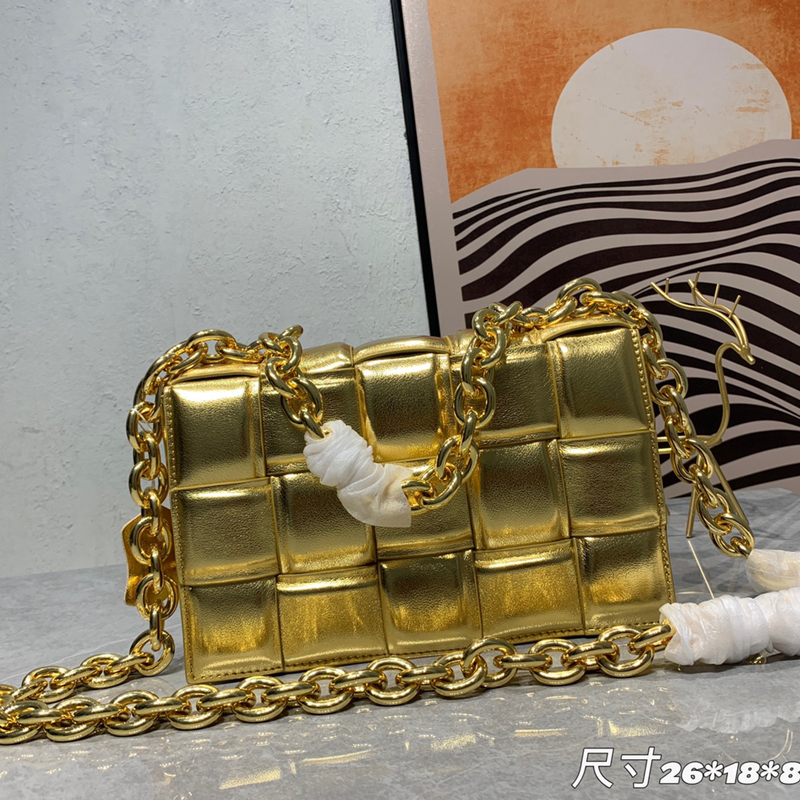 

Weave Cross body Bags Women Chian Shoulder Bag High Quality Handbags Purse Brass Hardware Chains Interior Zipper Pocket Adjustable strap Golden Clutch Wallets, Box