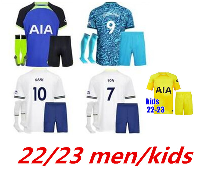 

23 KANE kids kit socks SON BERGWIJN NDOMBELE Kulusevski Soccer Jerseys 2022 2023 home away DELE jersey Football shirt LO CELSO Morgan BALE LAMELA LUCAS child boy 999, Red