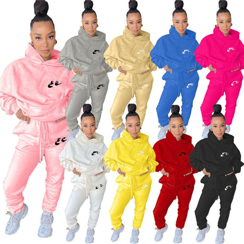 

2022 Brand Designer Women Letter Tracksuits Winter Fall Fleece Fashion Solid Color Two Piece Set Casual Hoodies Pants Hooded Sports Suit Long Sleeve Outfits DHL 4031, Blue