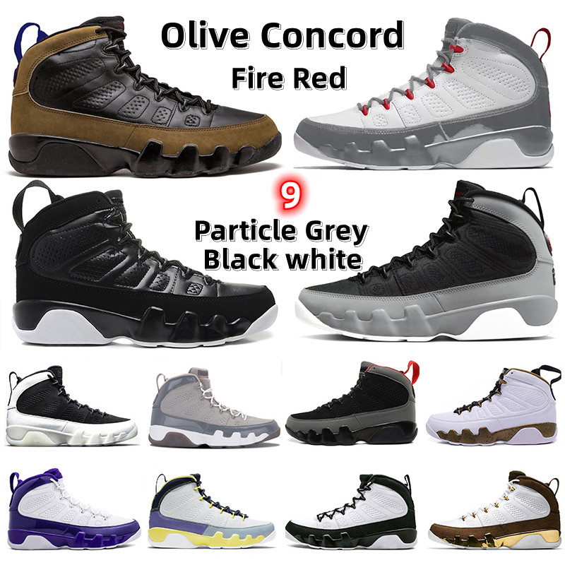 

Jumpman 9 9s mens basketball shoes Olive Concord Fire Red IX Particle Grey Chile red Change the world Dream It UNC LA Oreo Bred space jam men trainers sports Sneakers, Color#12