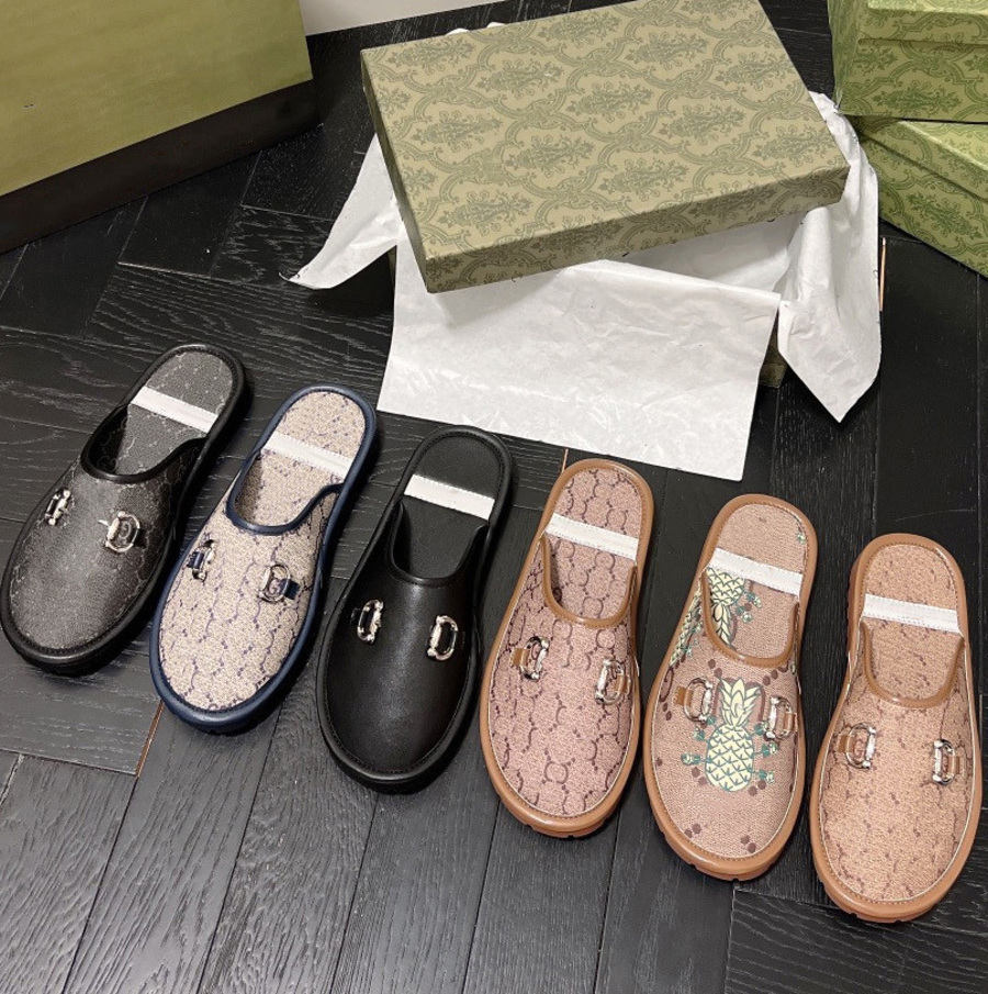 

2022 Designer Princetown Slippers PU Leather Mules Women Loafers Metal Chain Comfortable Casual Shoes Lace luxury mens shoes G Slipper flip flops sliders 35-44, Other color;contact me
