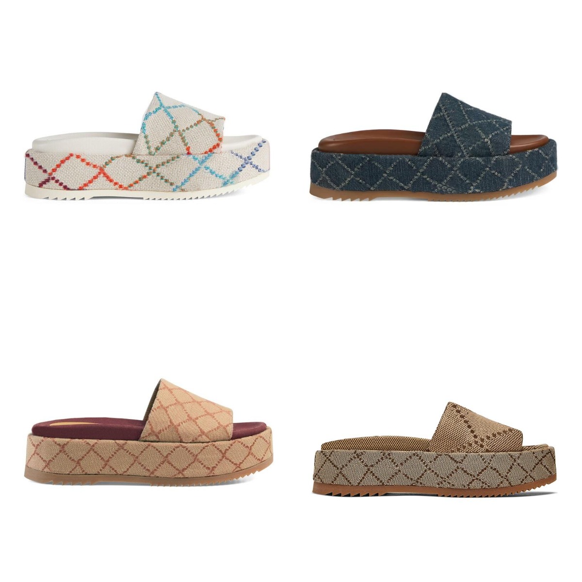 

2022 womens fashion slippers 55mm Platform Sandals Canvas Wedges with box and dust bag jackdhstoreTop, 2022 color