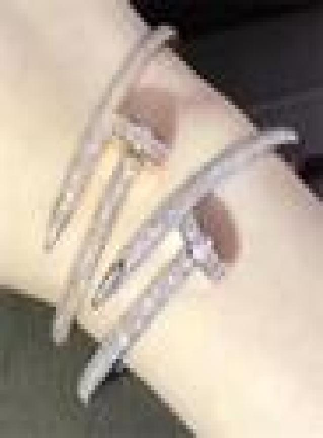 

50off Nail Bracelets Women Cuff 18k Gold Plated Full Diamond Bracelet Jewel