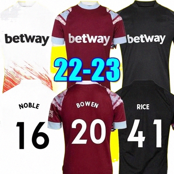 

22 23 West Hams BOWEN RICE Soccer Jerseys BENRAHMA LANZINI ANTONIO YARMOLENKO NOBLE FORNALS DAWSON Vlasic SOUCEK 2022 2023 Third top Football Shirt Un u5iw#, Away patch