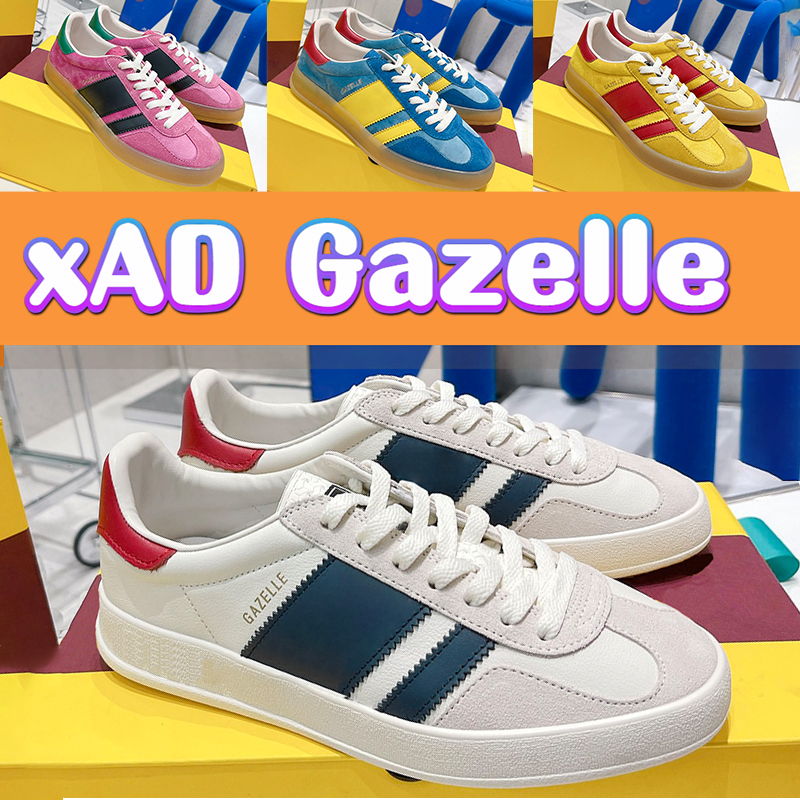 

2022 Designer xAD Gazelle Sneaker Men Casual Shoes White suede Blue silk Green Pink Red Velvet Beige Ebony Canvas Luxury Mens womens sneakers fashion trainers, Shoes box