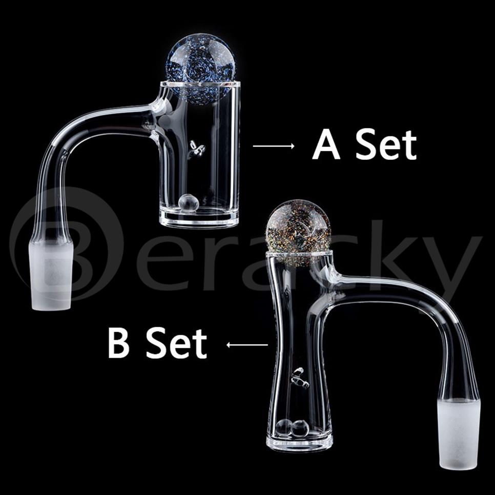 

Beracky Two Styles Full Weld Auto-Spinner Quartz Banger Nails Smoking Beveled Edge Seamless Bangers With 22mmOD Glass Marbles&6mm 2601