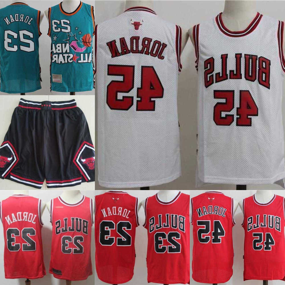 

2022men Basketball Jerseys 45 23 michael mj Throwback Basketball Shorts red black white beige Blue Chicago''Bulls''Jersey, Color