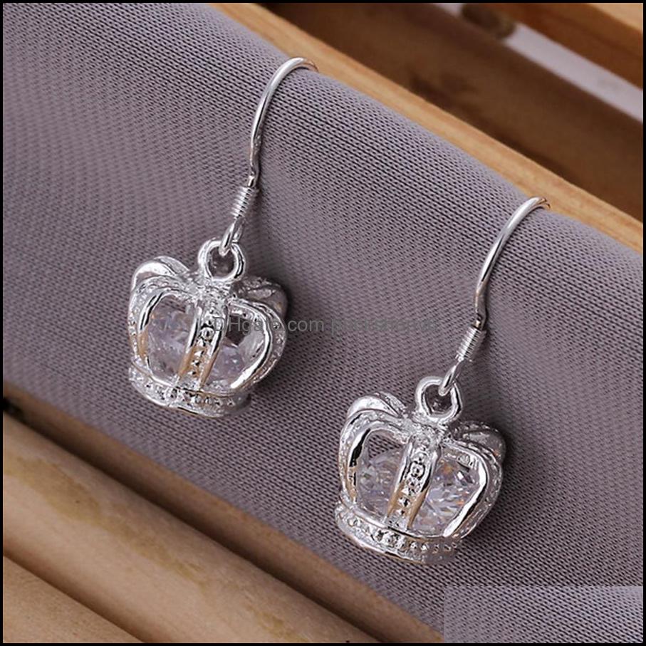 Dangle Chandelier Brand New Sterling Sier Plated Crown Earrings Insets Dfmse081 Womens 925 10 Pairs A Lot218V Drop Delive Packshopv6 Dhvxh