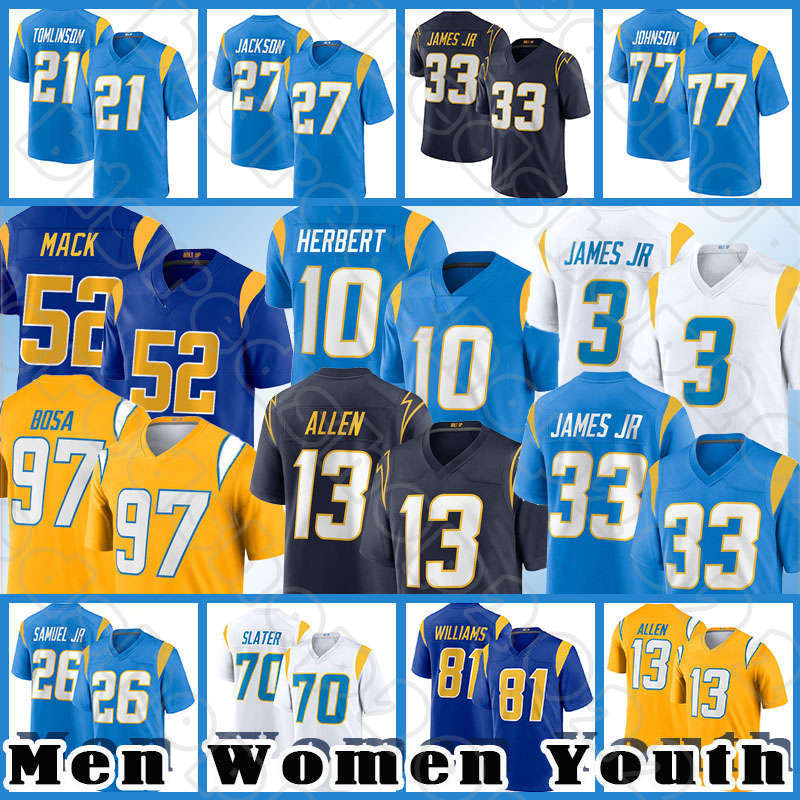 

52 Khalil Mack 10 Justin Herbert Joey Bosa Jersey Football Jerseys Derwin James Jr Keenan Allen J.C. Jackson Austin Ekeler Mike Williams Asante Samuel Jr. Isaiah Spiller, Men {s-xxxl}