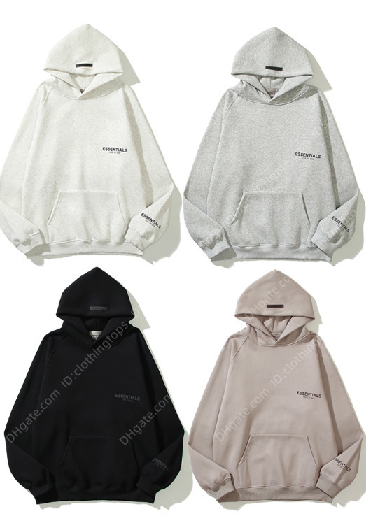 

Sweatshirts Fog Essentials Hooded Plush Chest Letter Reflective Sign Fried Street Men's and Women's Lovers' Sweater Tide