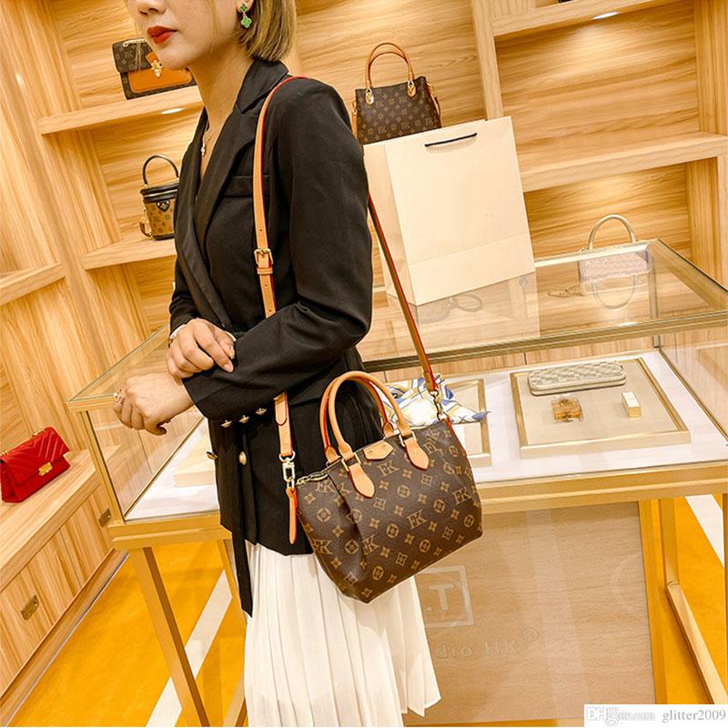 

Top Quality Fashion Totes zipper close Womens Shoulder Bags Luxury Designer women handbag Leather lady Handbags Classic female Tote shopping bag 48814, Brown flower