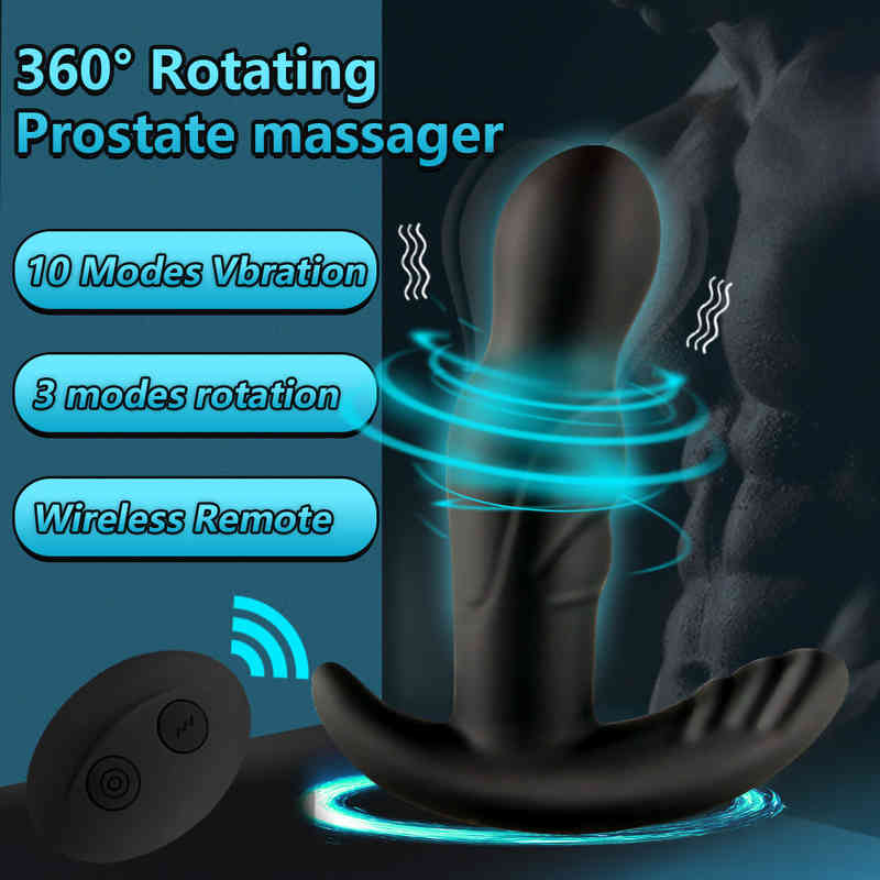 Toys Penis Cock Wireless Massager Man 360 Degree Prostate Stimulator Anal Plug D-image-793651948