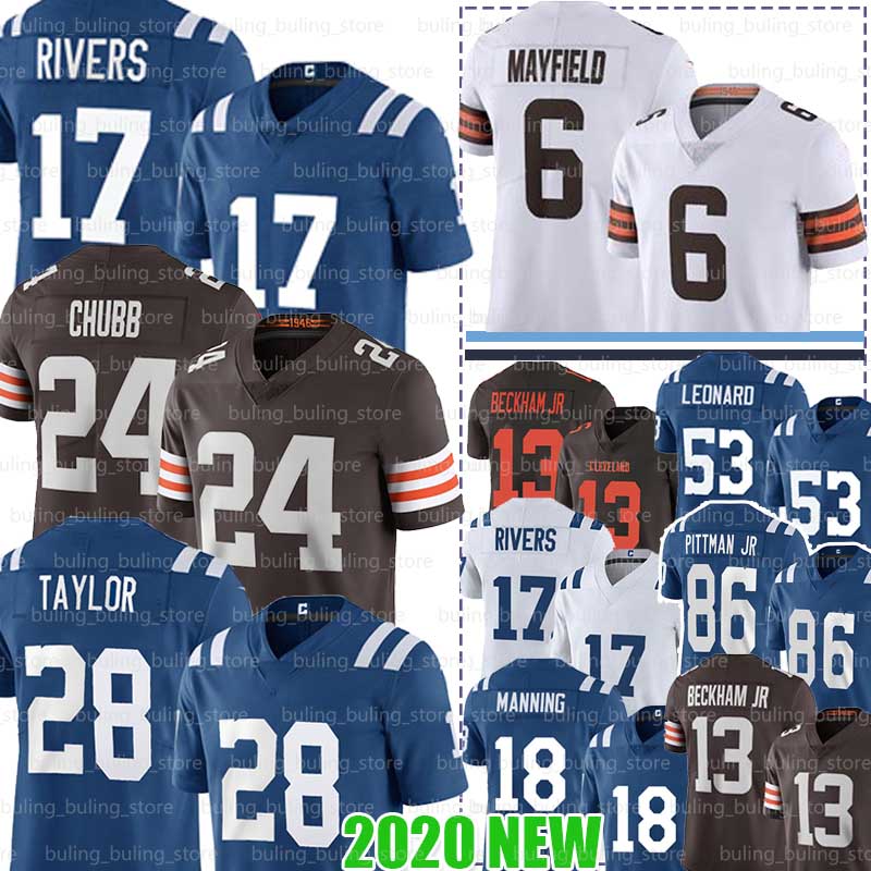 

Indianapolis 28 Jonathan Taylor Colts Jersey 17 Philip Rivers 53 Darius Leonard 18 Peyton Manning Cleveland 86 Michael Pittman Jr. Browns, 2020 new jersey(bulang)