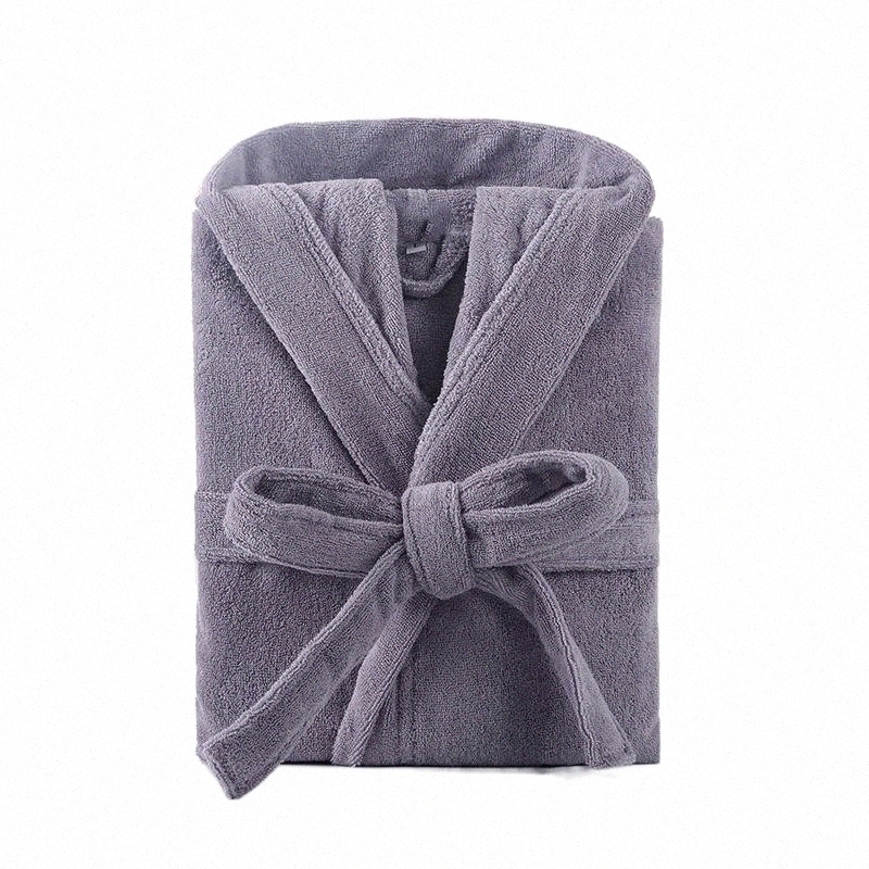 

hooded Winter Terry Bathrobe Men 100% Cotton Towel Big and Tall Towel Bathrobe Male Terry Cloth Bath Robe Sleeping Dressing Gown1 j6iv#, Grey