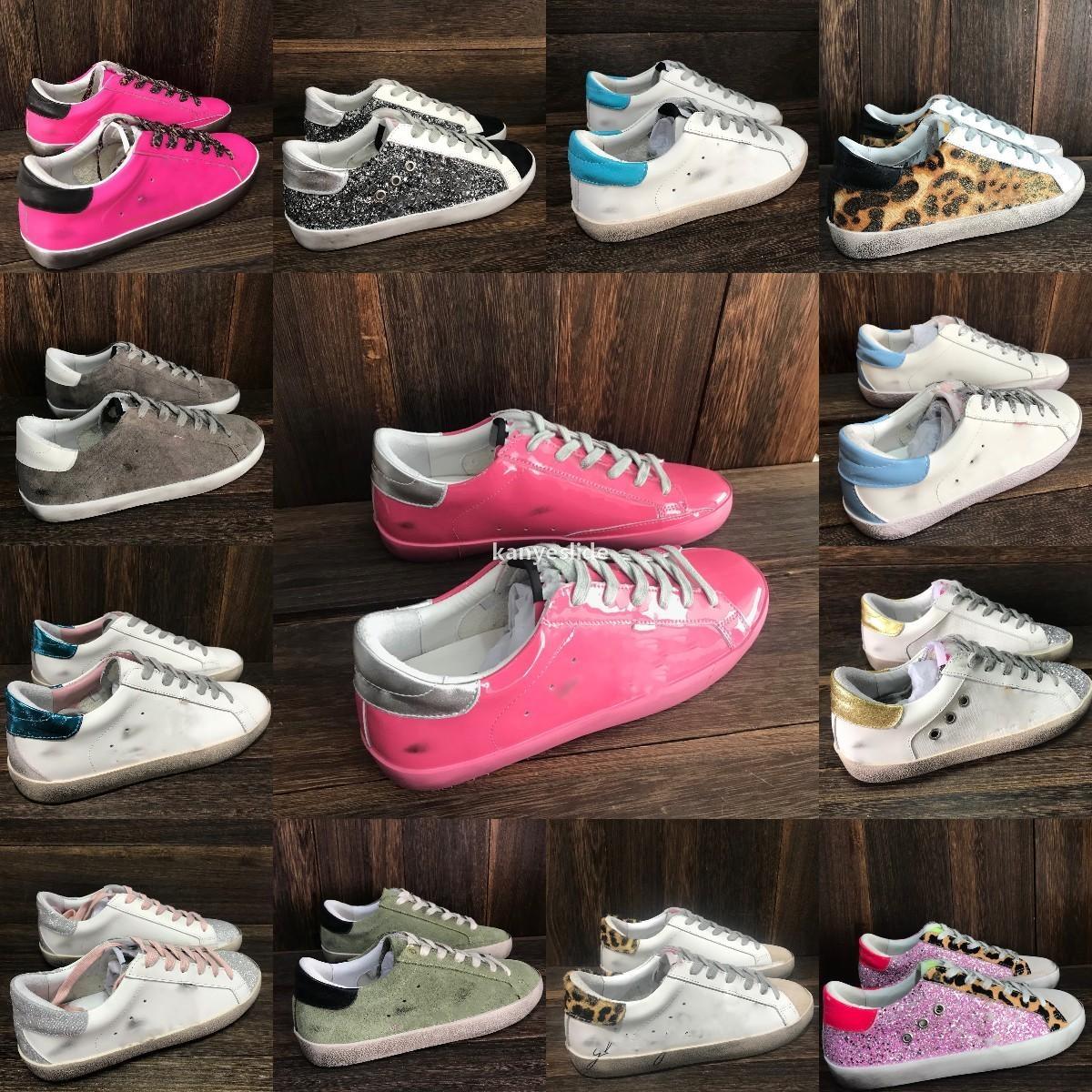 2022 Chaussures de cr￩ateurs Sandale 2022 Nouvelle Italie Femme Sneakers Super Star Chaussures Luxury Golden Sequen Classic White Do -old Dirty G