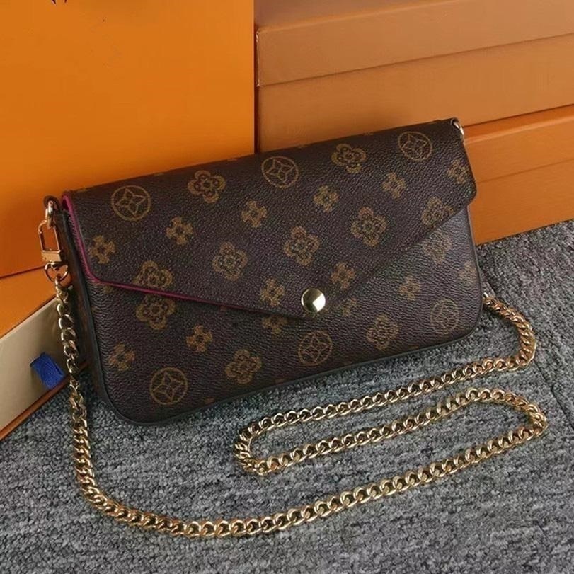 2022 Luxurys Designers Pochette Felicie Sacs Gaufrage Sacs à main en cuir véritable Sac à main Chaîne d'embrayage Sac de messager Sac à main