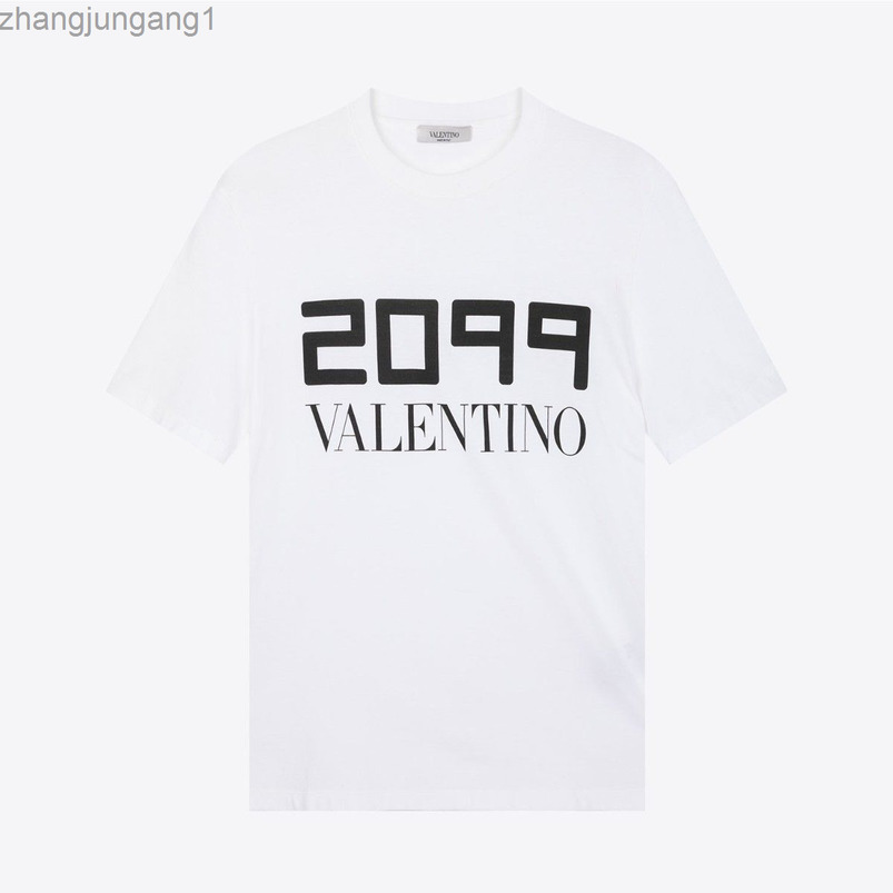 Vlt 22SS Designer Fashion Vlts Summer Product Simple Cotton Round Neck White Men's Short Sve T-shirt Fou Man And Women