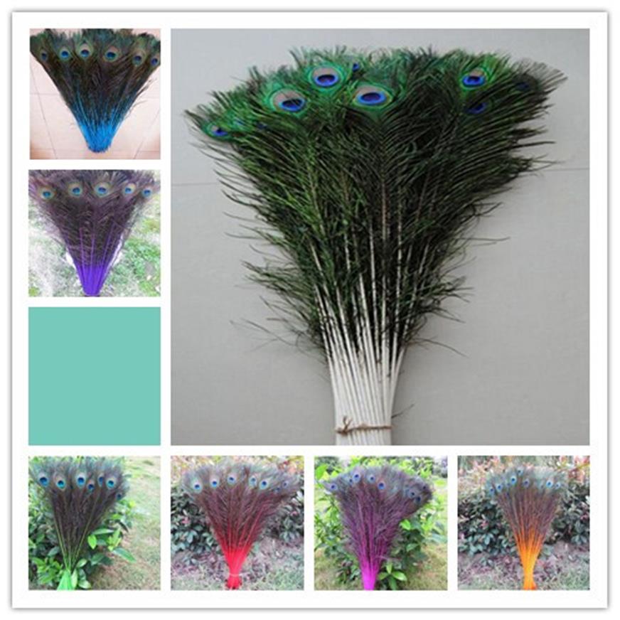 

100 PCS High quality 70-80cm 28-32inches peacock feathers U pick color230w