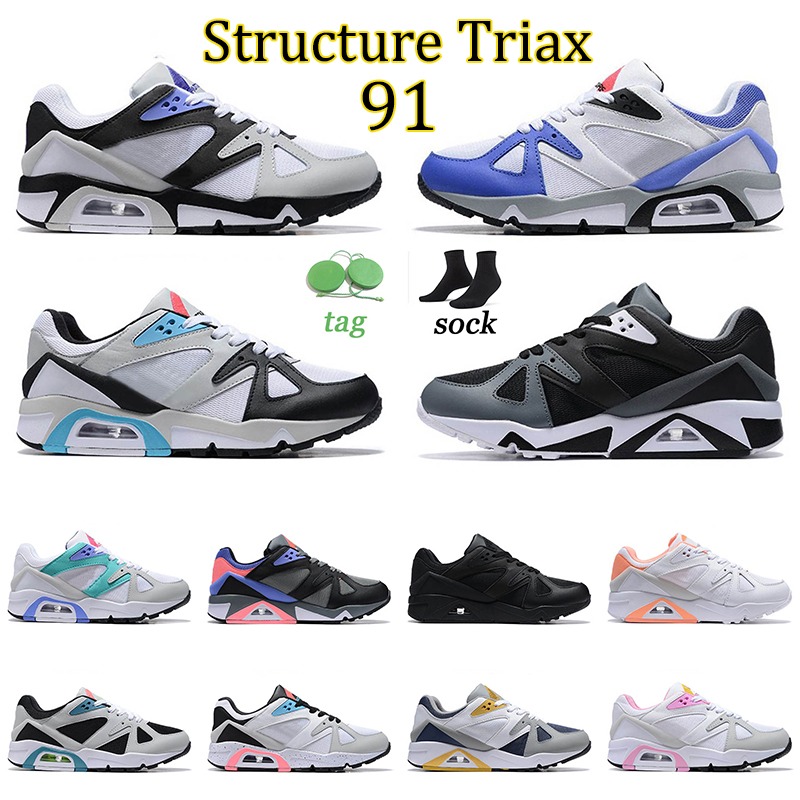 

Original OG Air Structure Triax 91 Running Shoes US 11 Neo Teal Black Smoke Grey Fog Lapis Women Sports Persian Violet Dark Citron White, 40-45 dark citron