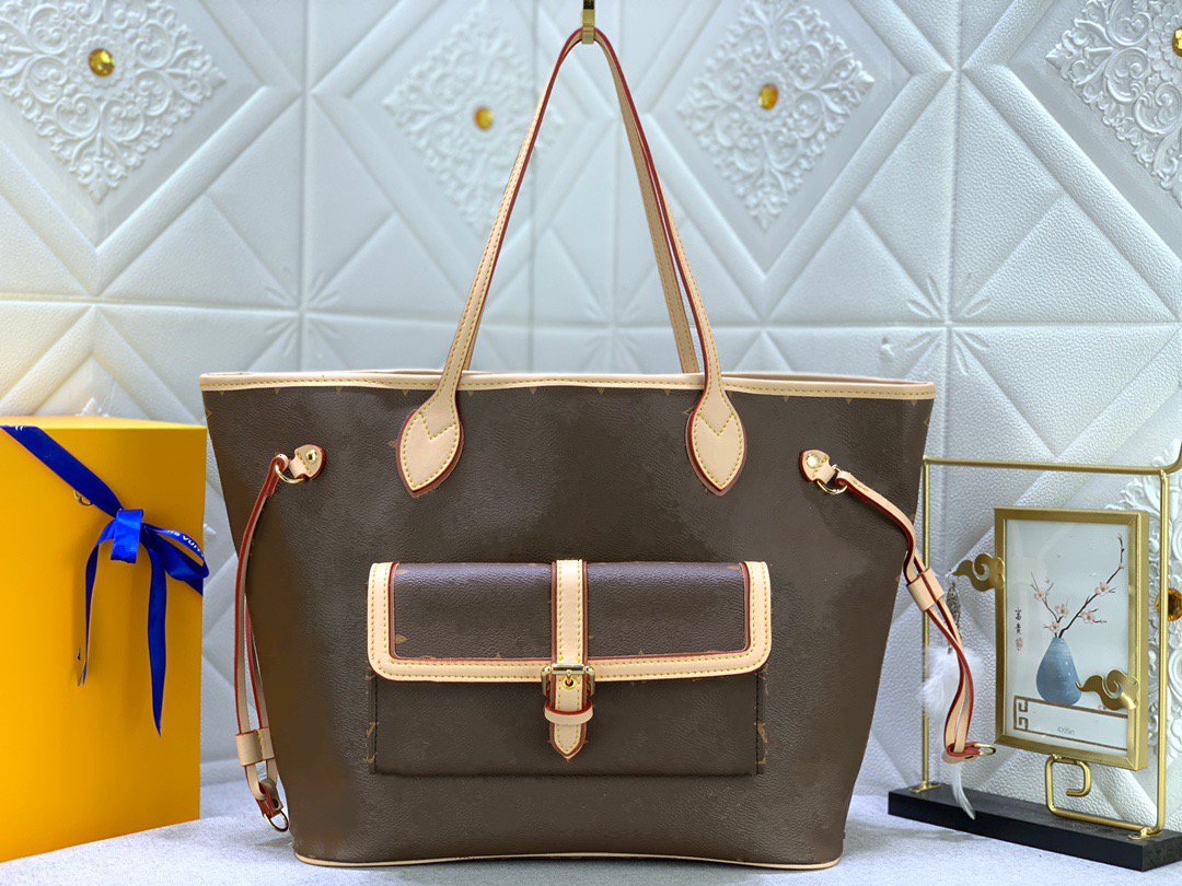 

M20921 M46137 NEV ER FULL MM women men bag genuine calf leather carry Purse clutch crossbody handbag shoulderbag tote luxury designer New7A top quality, 0.01