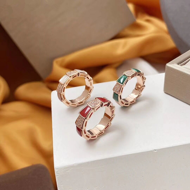 

Cluster Rings Style 925 Sterling Silver White Mother-of-pearl Snake Bone Ring Malachite Ladies Fashion Light JewelryCluster ClusterCluster