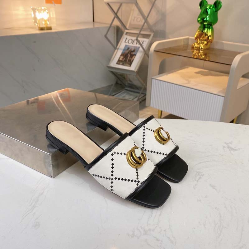 

Designer Sandals Fashion Ladies Slippers Nappa Leather Upper Rubber Material Sandals, #20