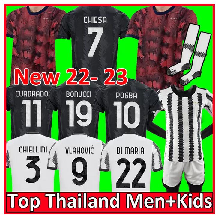 

fans player version 2022 2023 juventus home soccer jersey DI MARIA VLAHOVIC BREMER POGBA CHIESA McKENNIE LOCATELLI PELLEGRINI jerseys 22 23 JUVE Men Kids uniform, 22-23 home