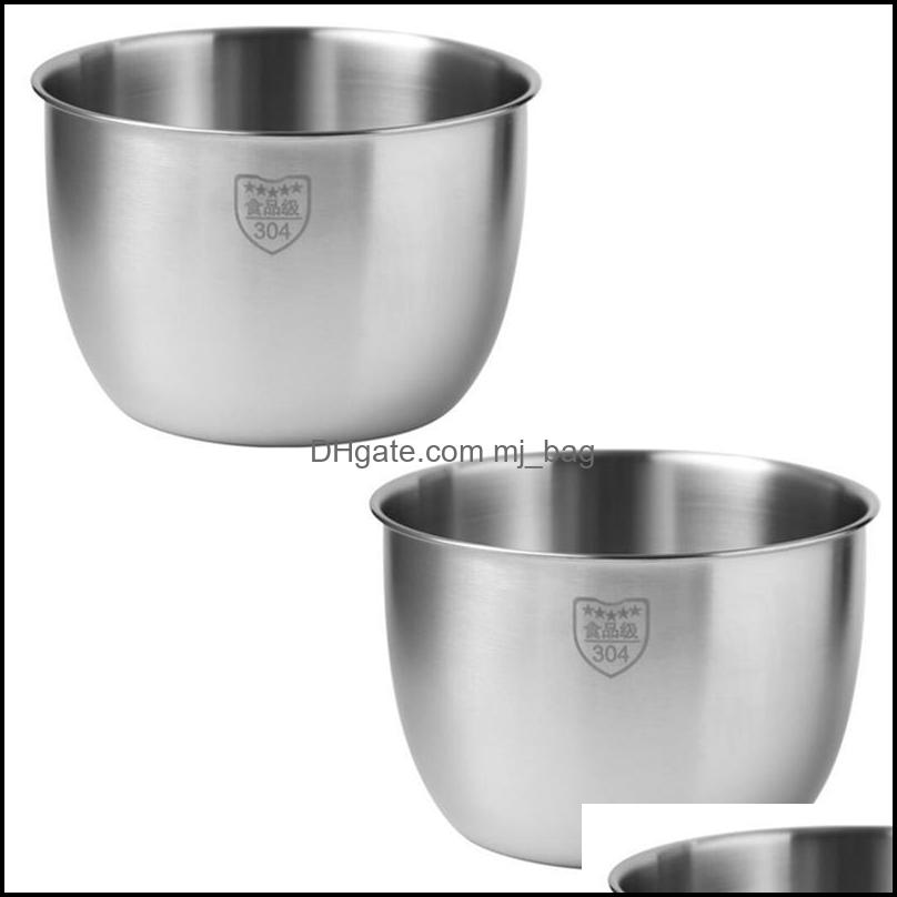 bowls 2x stainless steel 304 mixing bowl deep design cooking baking cake bread salad kitchen mixer bowl, 3600ml & 2800ml