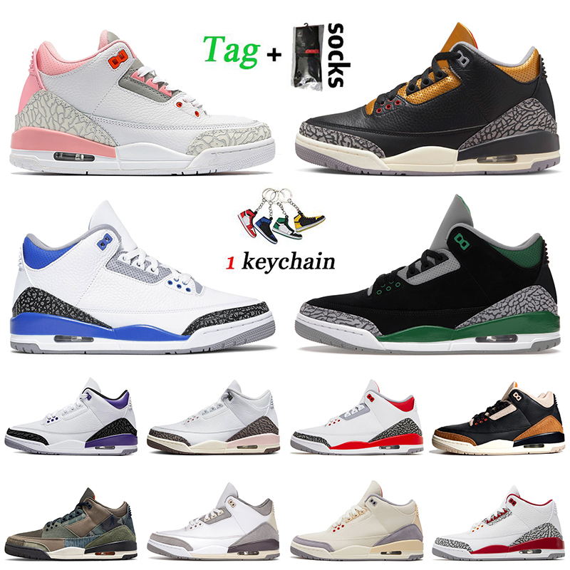 

Designer Mens Trainers 2022 Jumpman 3 Basketball Shoes Retro Women Mens 3s Cardinal Fire Red Black Gold UNC Racer Blue Muslin Pine Green, D28 free throw line 36-47