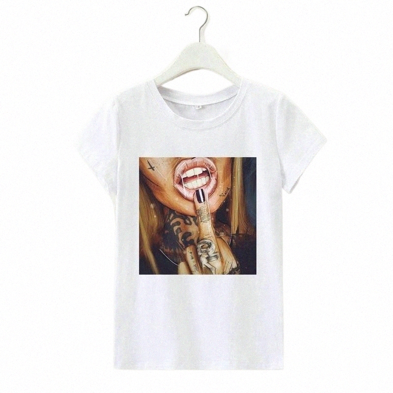 shirt Women 2021 Summer Short Sleeve Character Tshirt White Black Woman T-shirts Tee Femme Ete Camisetas Cortas Mujer Women's T-Shirt l2MJ#-image-792023953