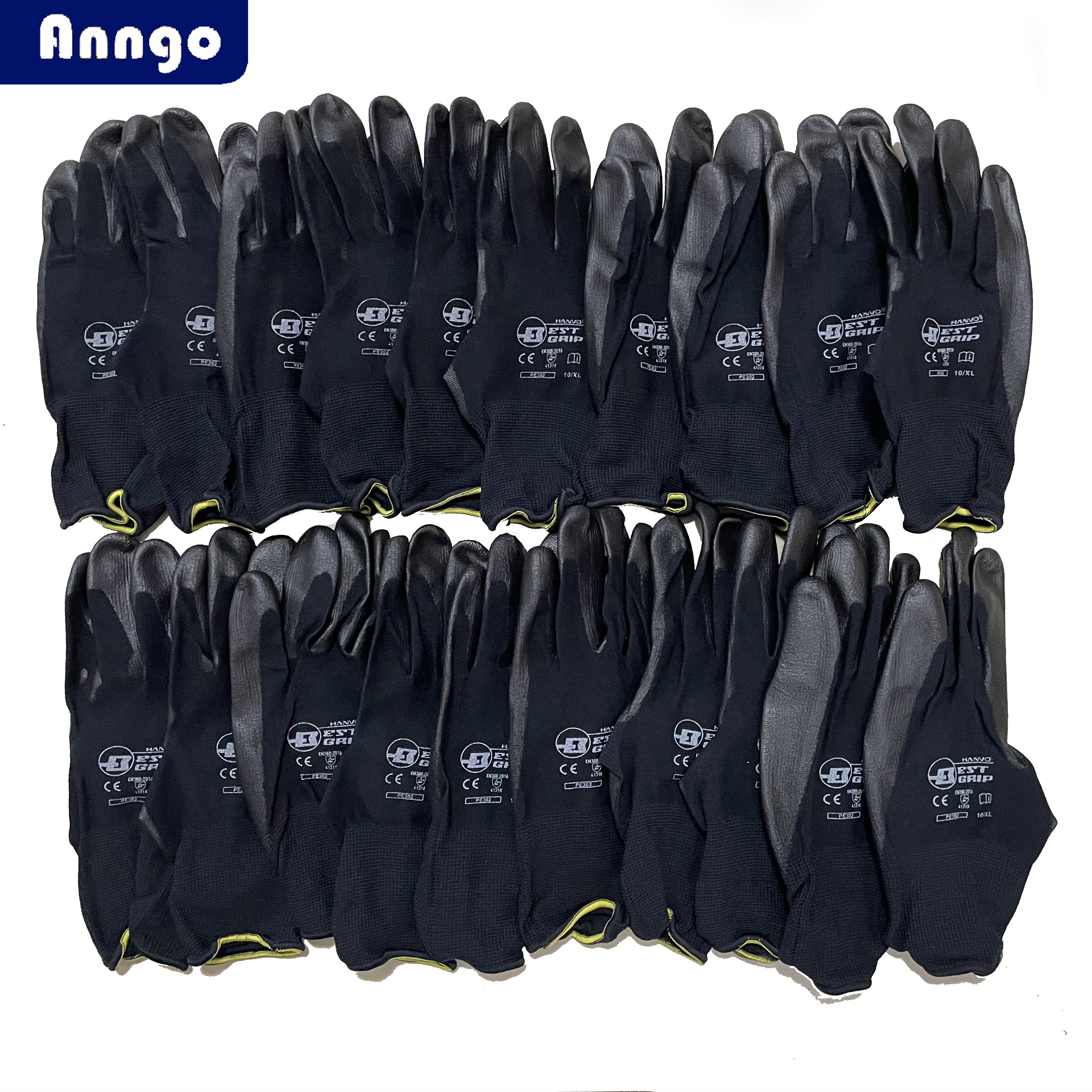 

Work Gloves PU Coated Nitrile Safety Glove for Mechanic Working Nylon Cotton Palm Hand Protection CE EN388 OEM, White