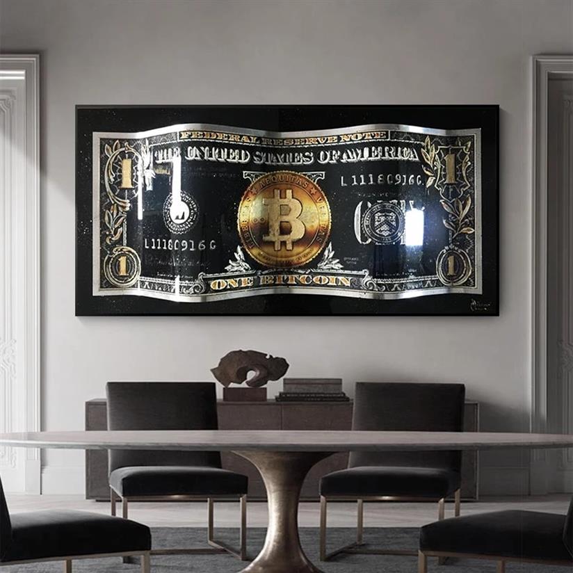 

Wall Art Gold Modern Popular Colorful Hundred Money Canvas Painting Quadro Street Art Abstract Poster Wall Picture Home Decor217p