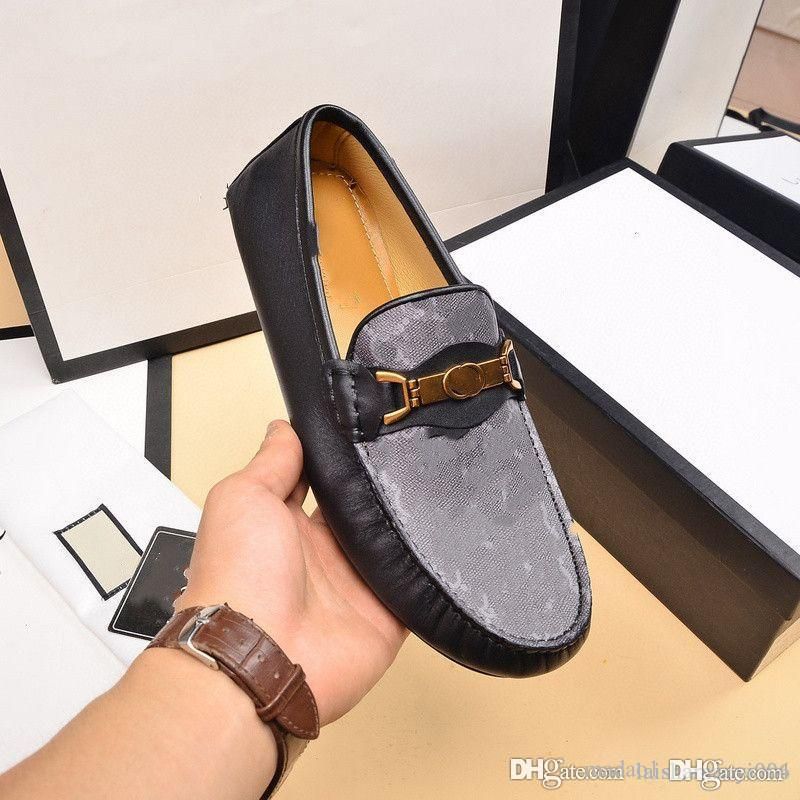 4A 60 style LUXURY BRAND MEN LEATHER SHOES BLACK BROWN HORSEBIT LOAFERS SLIP ON FORMAL Designer MENS DRESS SHOE WEDDING OFFICE CASUAL SHOES FOR M