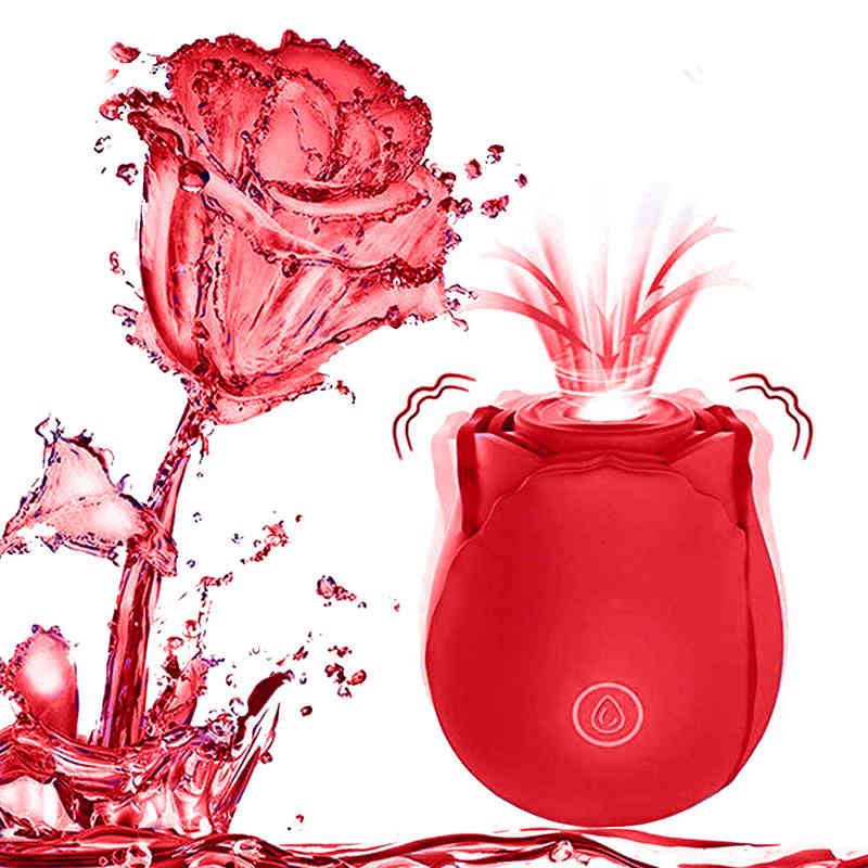 Vibrator Penis Cock Rose Vibrators Sucking Powerful Vibator Clitoris Stimulation Vaginal Nipple G-spot Massager Oral Masturbators Sex Toys for Women