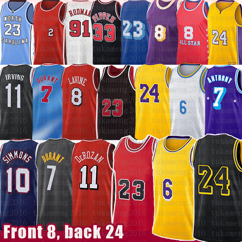 

Demar DeRozan Zach LaVine 23 8 24 Basketball Jersey Lonzo Ball Kevin Durant LeBron Kyrie Irving Ben Simmons Carmelo Anthony James Westbrook Davis Pippen Rodman Rose