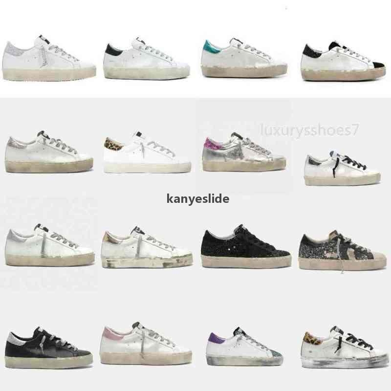 

2022 Designer Shoes Sandal Italy Golden Hi Sneakers Platform Sole Casual Shoes Classic White Do -Old Dirty golden/gooses/sneakers Women Man, Star5 black star