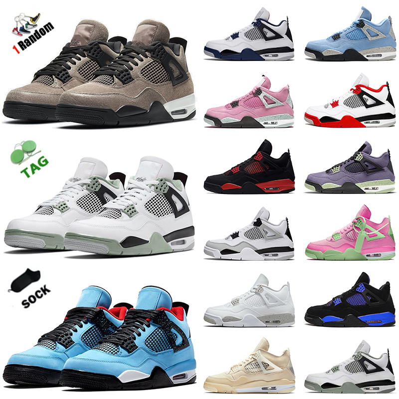 

Mens Womens OG Authentic Jumoman 4 Basketball Shoes 4s Sneakers Big US 13 Seafoam Cactus Jack Taupe Haze Midnight Navy Military Black Cat Sail Off Trainers, D29 military blue 40-47