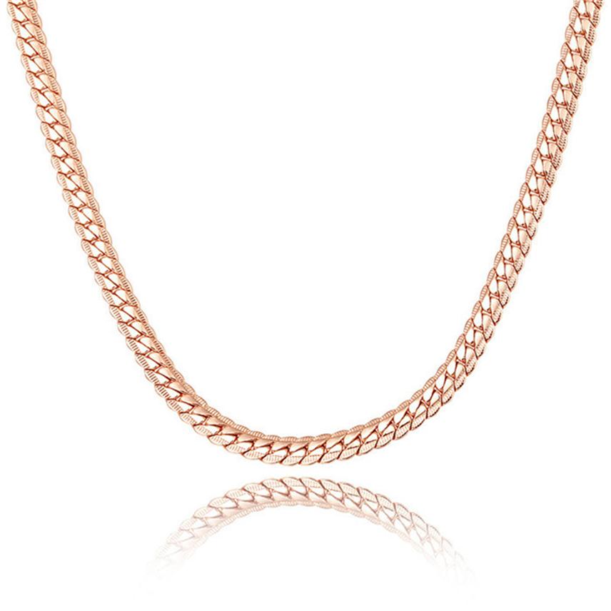 

Plated 18K rose gold 6MM snake chain men's necklace fashion gold perfect men's jewelry hip-hop accessories265r