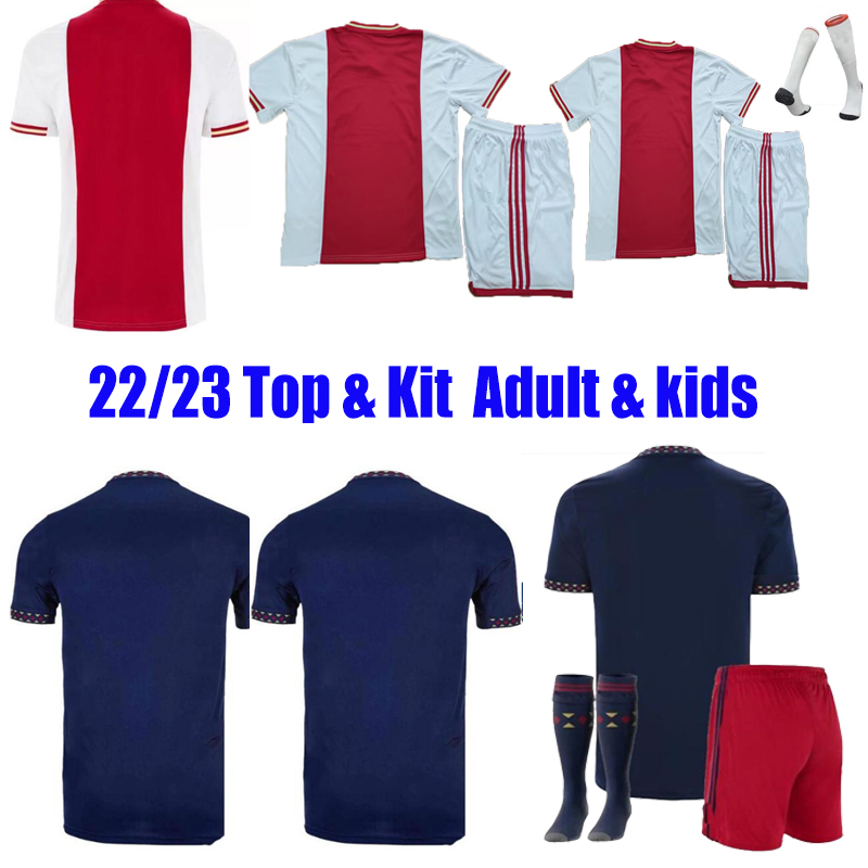 

2022 2023 TADIC soccer jersey Marley football shirt BERGHUIS HALLER AJAXS 22 23 Home Away Third BLIND KLAASSEN GRAVENBERCH mens Adult kids Tops Kits, Home with shorts+patch 1