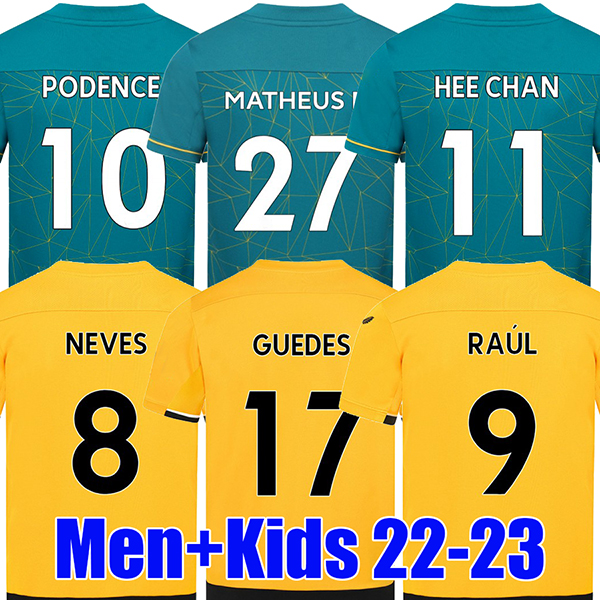 

22 23 Wolves Soccer Jerseys GUEDES MATHEUS NUNES ADAMA KILMAN RAUL NEVES 2022 2023 Wanderers J.OTTO PODENCE Wolverhampton Football Shirts Men Kids Kits, Home kids