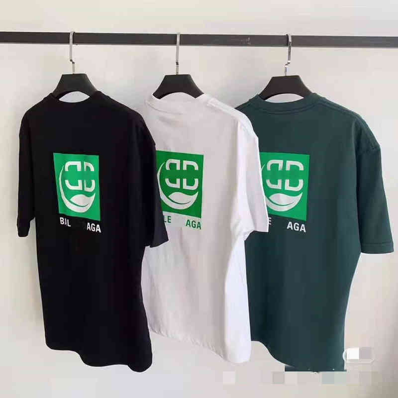Designer Balanciagas T Shirt Vintage Oversized Luxe Fashion Summer Men Women Lovers Loose Paris Protection Back Green Label Letter Cotton Balenci-image-792178379