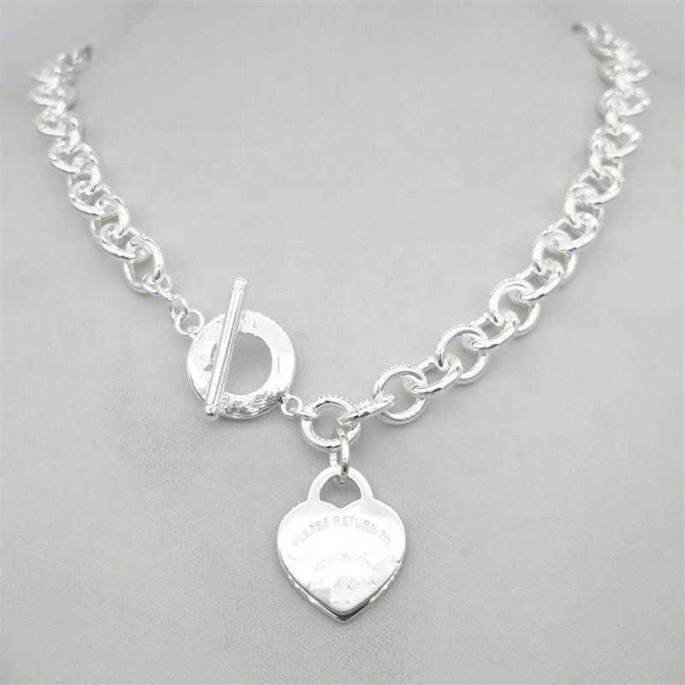 Design Man Women Fashion Necklace Pendant Chain Necklace S925 Sterling Silver Key Return to heart love brand Pendant Charm With Bo226g
