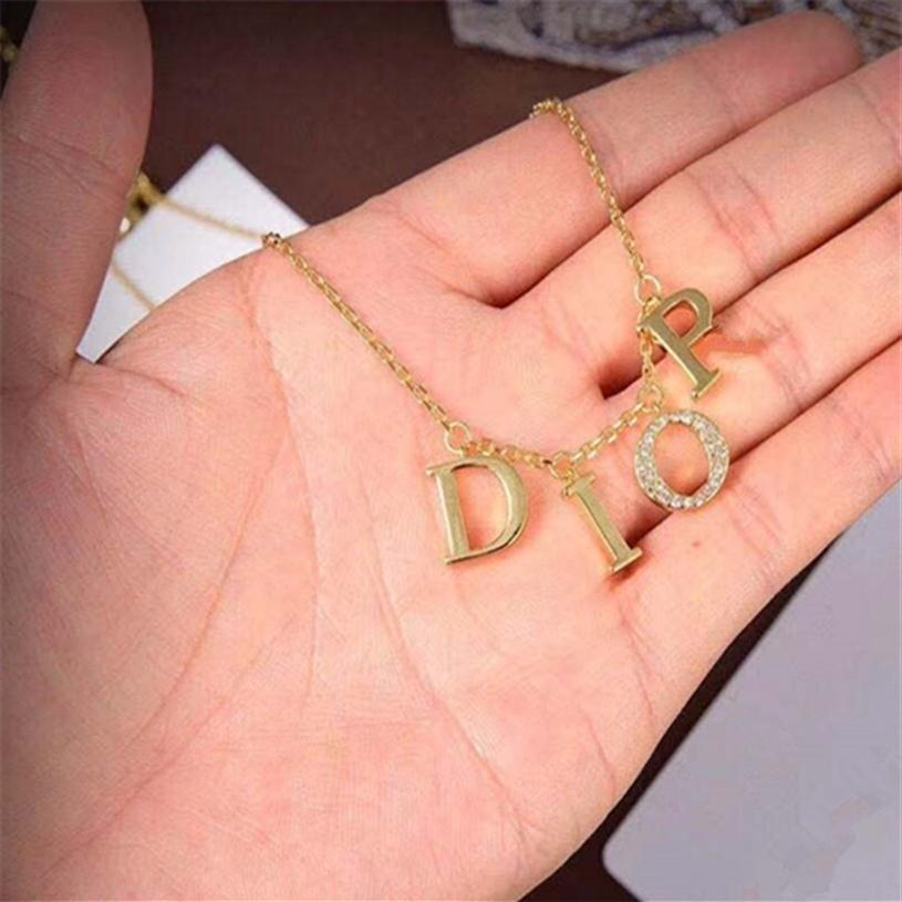 36% de rabais des bijoux de créateurs d di famille nouveau collier de lettres à filet