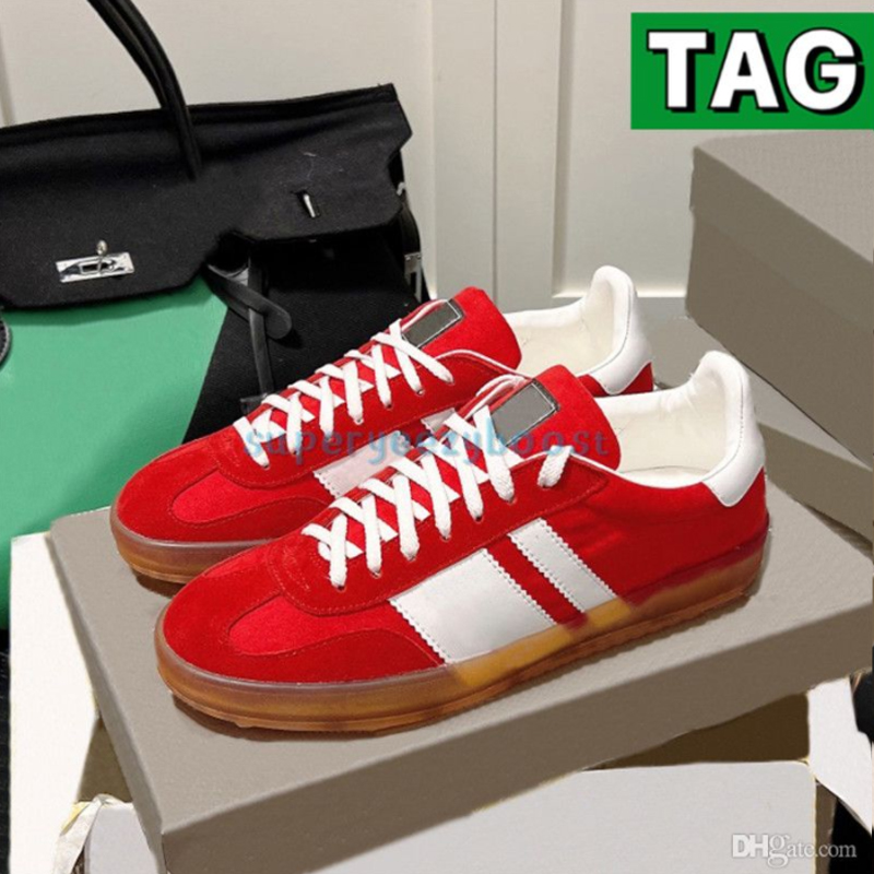 

Hot casual shoes xAD Gazelle Sneaker Pink blue green red Velvet Beige Ebony Canvas White suede silk luxury men women sneakers fashion trainers US 5-10.5