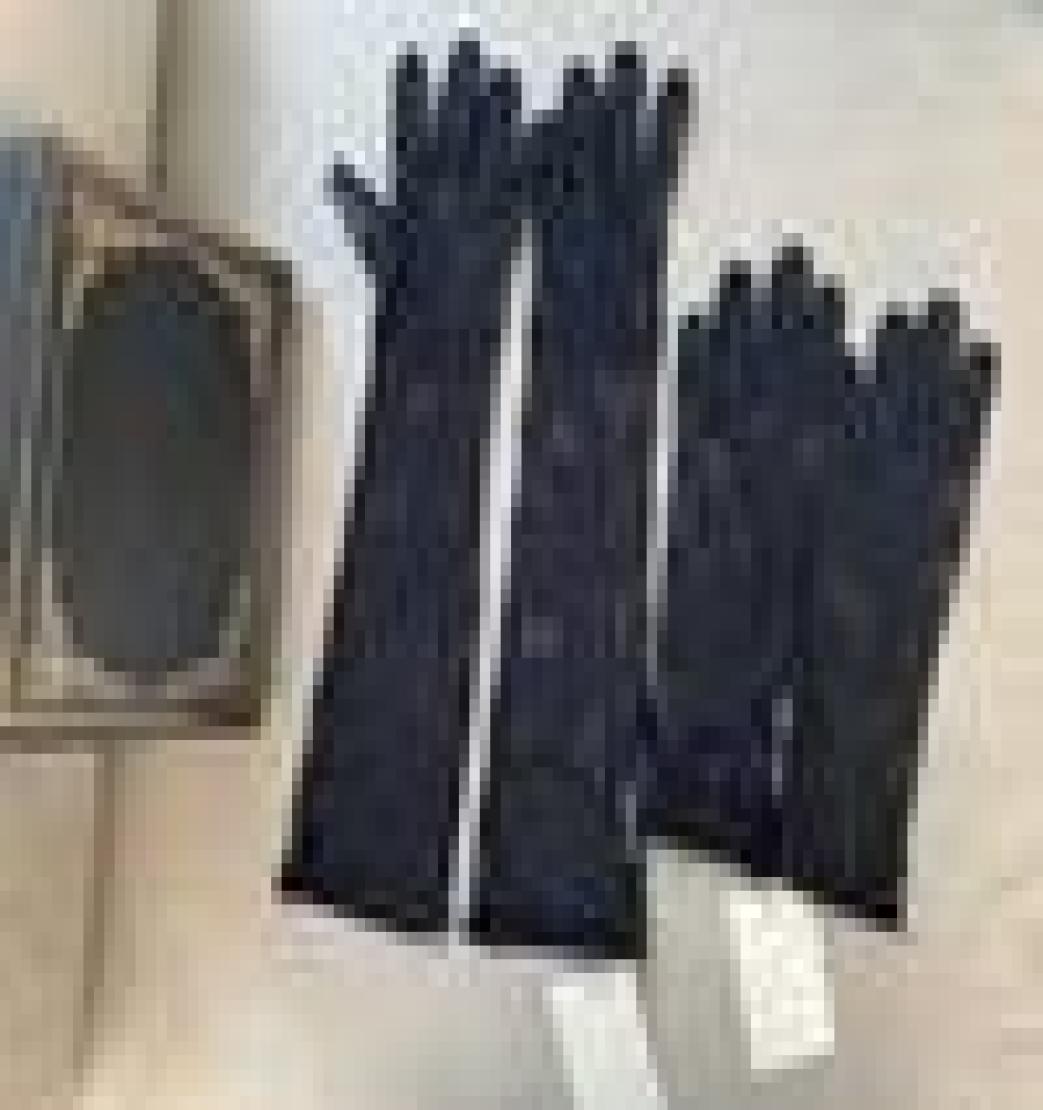 

Black Tulle Gloves For Women Designer Ladies Letters Print Embroidered Lace Driving Mittens for Women Ins Fashion Thin Party Glove